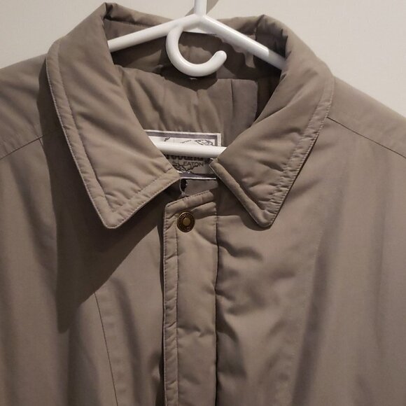 Vintage North Country Eaton Winter Coat Men's Beige Taupe  Size Large Milit - Picture 3 of 11